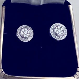 Effy Diamond Pave Earrings set in Sterling Silver. ..46 tcw. Made in USA.